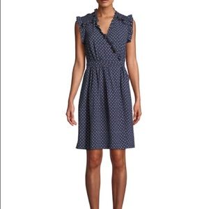 Rebecca Taylor Ikat Silk Polka Dot Wrap Dress